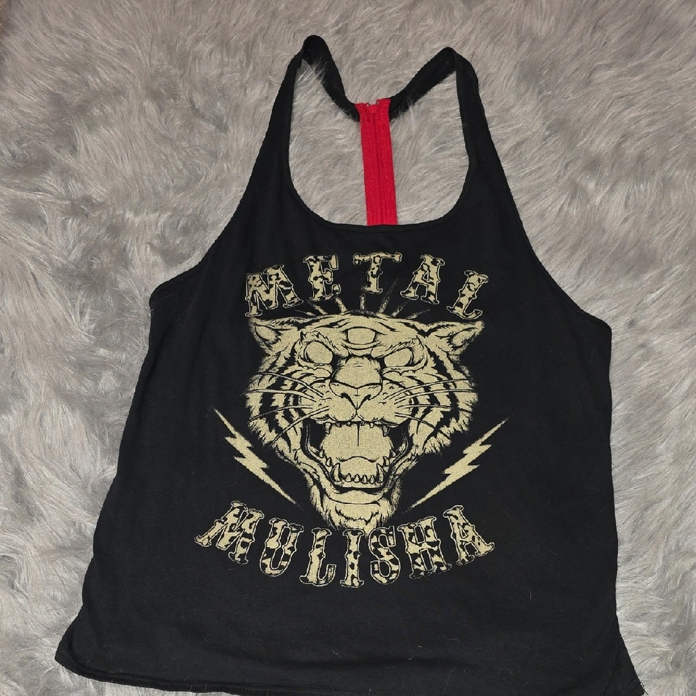 Metal Mulisha Black and Gold Graphic Tank Top